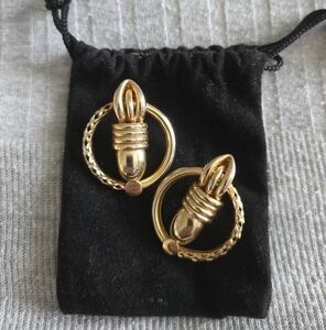 Rare Vintage Gold Tone earrings statement piece for pierced ears  one of a kind